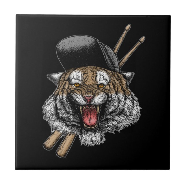 Tiger Drummer Tile (Front)