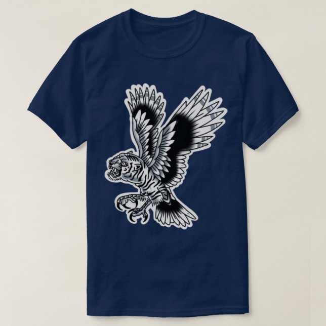 tiger eagle traditional tattoo T-Shirt (Design Front)