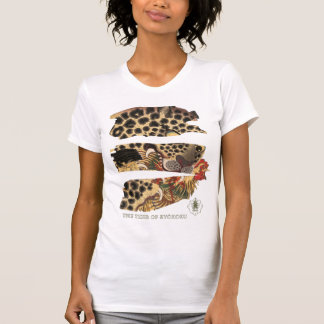 Tiger eating chicken. Japanese vintage art. T-Shirt
