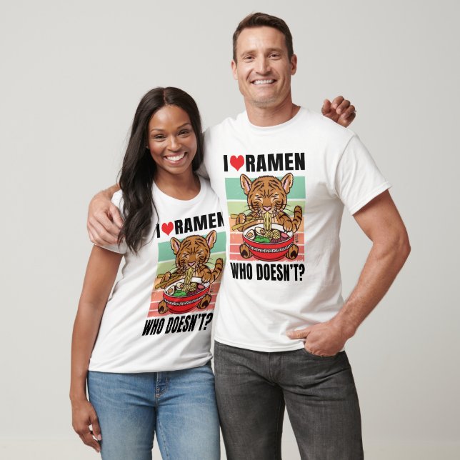 Tiger Eating Ramen T-Shirt (Unisex)
