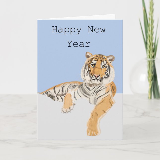 Tiger editable New Year Card (Front)