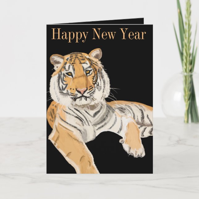 Tiger editable New Year Card (Front)