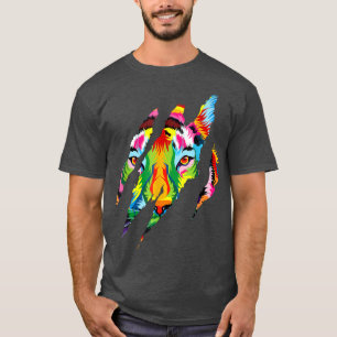 Tiger Eye Claw Colourful Tiger Design Animal Desig T-Shirt