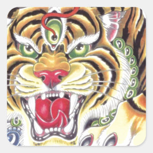 Tiger Eye Square Sticker