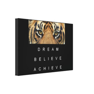 tiger eyes achievement motivational quote canvas print