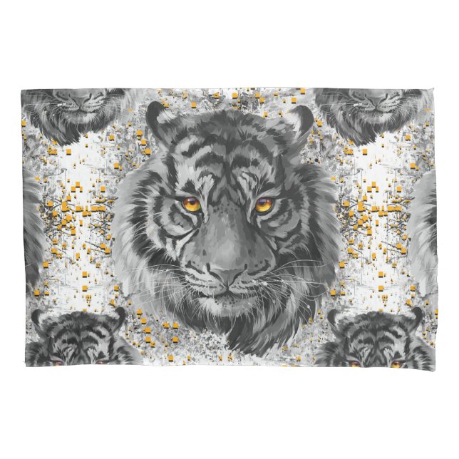 Tiger Eyes - Colourful Tiger Pillowcase (Front)