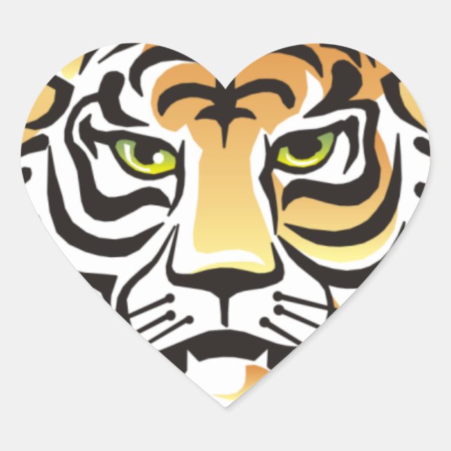 Tiger Eyes Heart Sticker (Front)