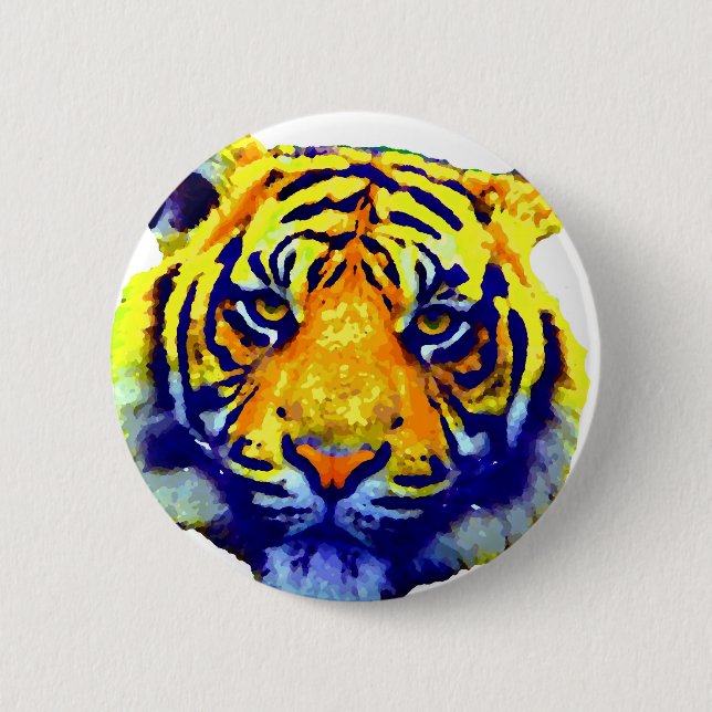 Tiger Eyes Pop Art 6 Cm Round Badge (Front)