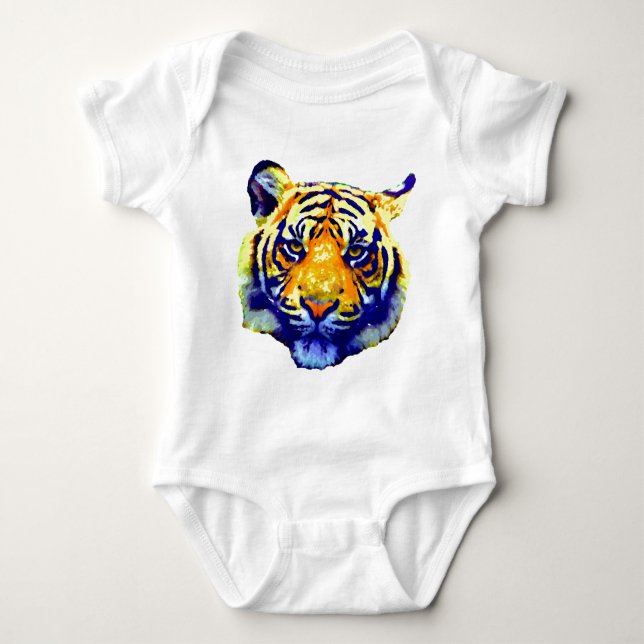 Tiger Eyes Pop Art Baby Bodysuit (Front)