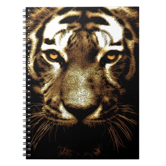 Tiger Eyes Wild Animal Art Photos Spiral Notebook (Front)