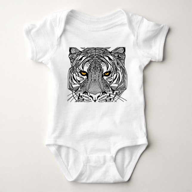 Tiger Face Baby Bodysuit (Front)
