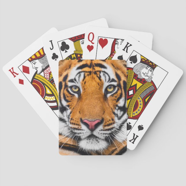 Tiger Face Background Playing Cards (Back)