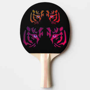 Tiger Face Black & White Dual-Sided Ping Pong Padd Paddle