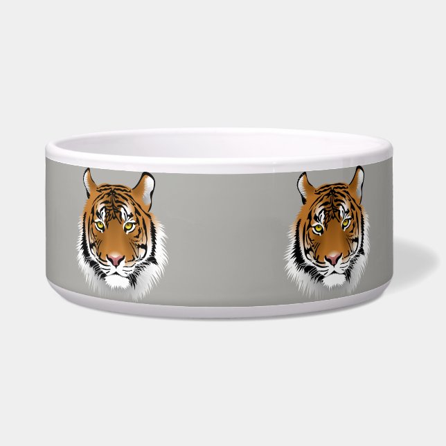 tiger face cat food bowl (Front)