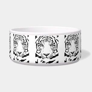 tiger face cat food bowl