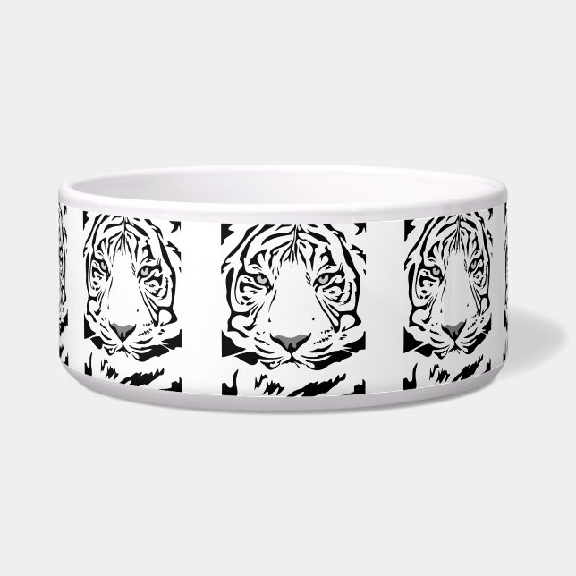 tiger face cat food bowl (Front)