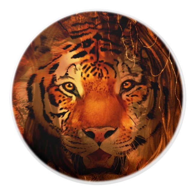 Tiger face ceramic knob (Front)