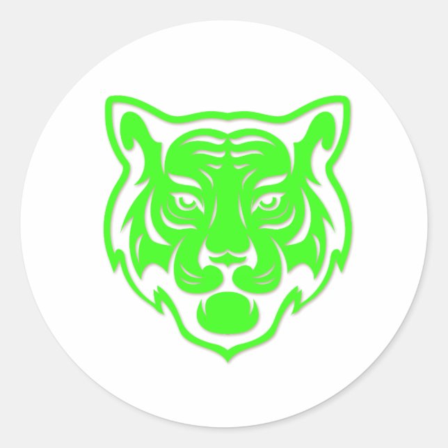 Tiger face  classic round sticker (Front)