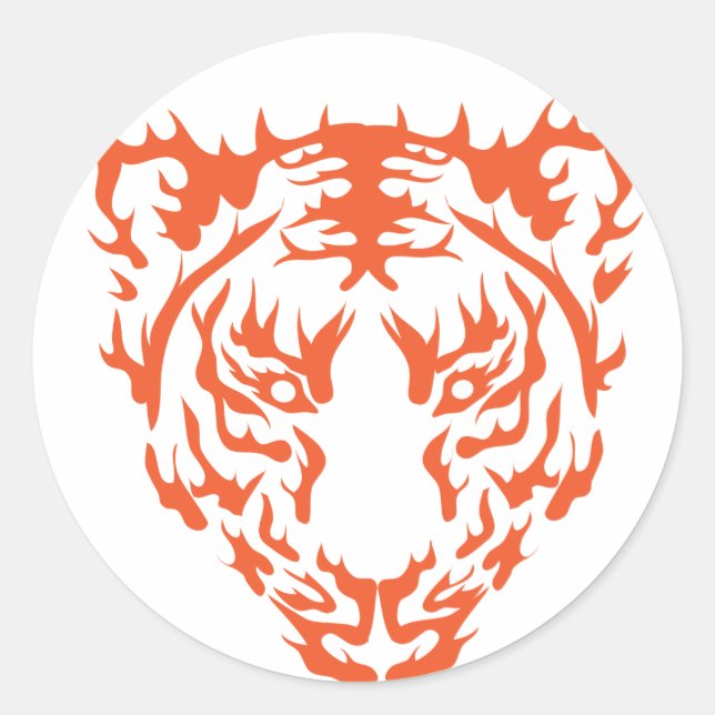 Tiger Face Classic Round Sticker (Front)
