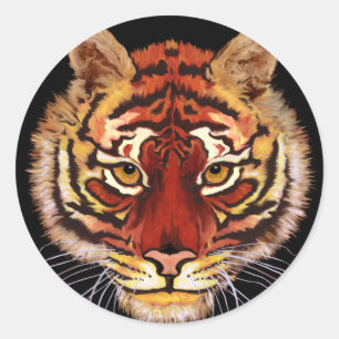 Tiger Face Classic Round Sticker