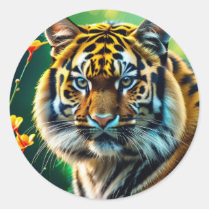Tiger Face Classic Round Sticker