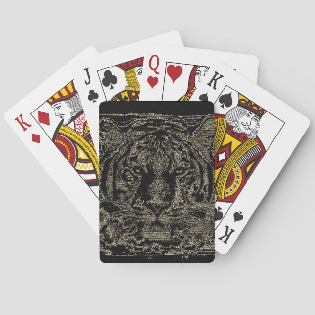 Tiger Face Close-Up 10 Playing Cards (Back)