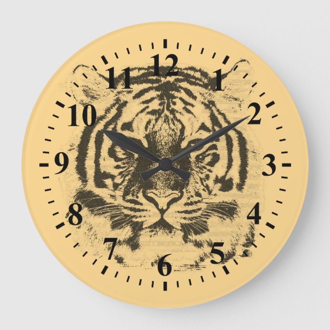 Tiger Face Close-Up 2 Large Clock (Front)