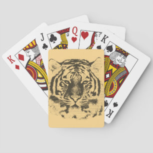 Tiger Face Close-Up 4 Playing Cards