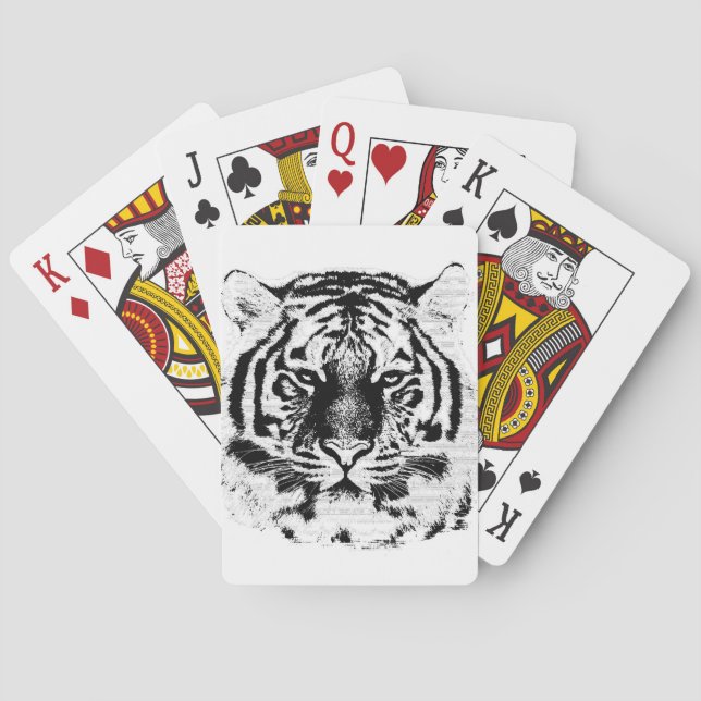 Tiger Face Close-Up 7 Playing Cards (Back)