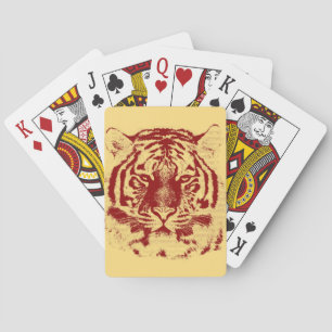 Tiger Face Close-Up 8 Playing Cards