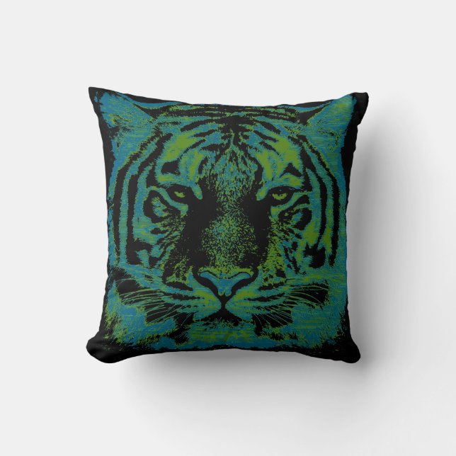 Tiger Face Close-up Cushion (Front)