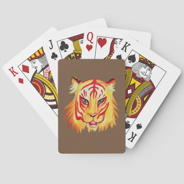 Tiger Face  Drawing  Classic Playing Cards (Back)