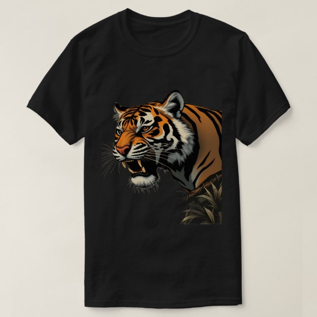 Tiger Face Graphic Tees Men Women Boys Girls T-Shi (Design Front)
