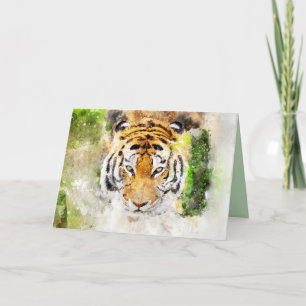 tiger face greeting card