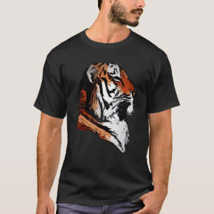Tiger face head big cats predator imprint with wil T-Shirt