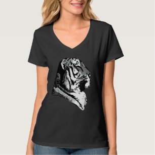 Tiger face head big cats predator imprint with wil T-Shirt