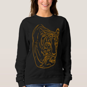 Tiger Face Head Big Cats Print Predator Motif Sweatshirt