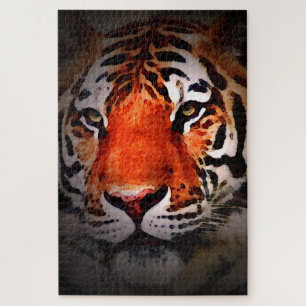 Tiger Face Motivational Artwork Jigsaw Puzzle