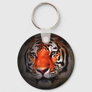 Tiger Face Motivational Artwork Key Ring