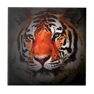 Tiger Face Motivational Artwork Tile