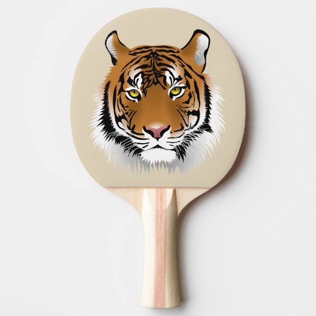 Tiger Face Ping Pong Paddle (Front)