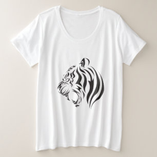 Tiger Face Plus Size T-Shirt