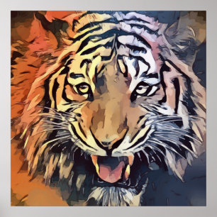 Tiger face poster