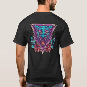 Tiger Face Retro Tiger Head Trendy Tiger Wild Cat T-Shirt