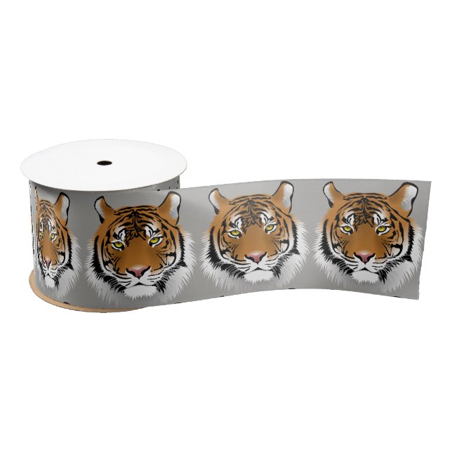 Tiger face ribbon satin ribbon (Spool)