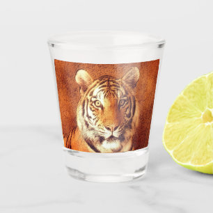 Tiger Face Shot Glass