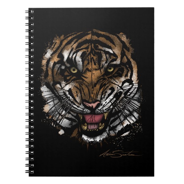 Tiger Face (Signature Design) Spiral Notebook (Front)