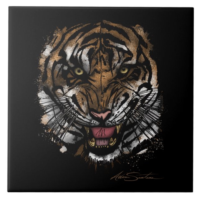 Tiger Face (Signature Design) Tile (Front)