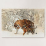 Tiger Family in Winter Landscape Jigsaw Puzzle<br><div class="desc">Tiger Family in Winter Landscape Jigsaw Puzzle.</div>