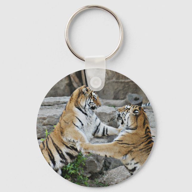 TIGER FIGHT - ACTION PHOTOGRAPH KEY RING (Front)